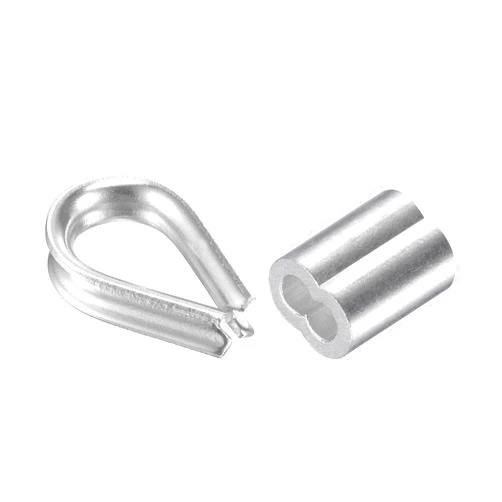 uxcell Wire Rope Cable Thimble Kit, 304 Stainless Steel Thimble Rigging for M2, Aluminum Crimping Loop Sleeve 2.5mm, 130in 1 Set