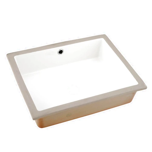 BoomHoze 20 Inch Vessel Sink Rectangle Undermount Bathroom Sink with Overflow White Porcelain Ceramic Modern Bathroom Vessel Sink Lavatory Vanity Sink