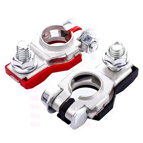 Cannonfish Battery Terminal Connectors(1 pair), Positive & Negative Auto Battery Cable Terminal Top Post With plastic bottoms,Automotive Accessories Universal for Nissan 243407F000 243407F001