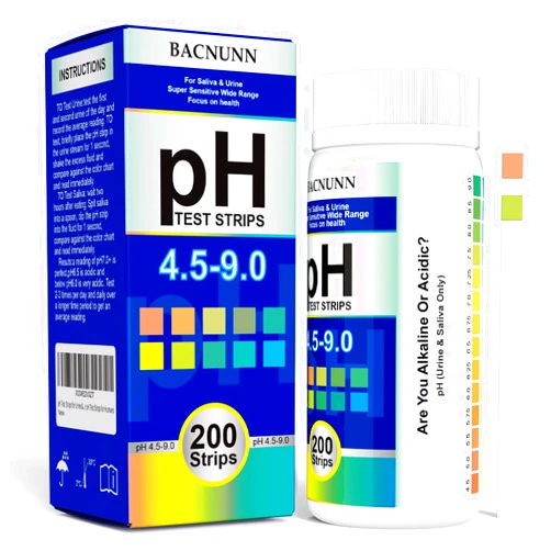BACNUNN pH Test Strips for Urine & Saliva: 200 Strips pH Paper for Body pH Testing 4.5 to 9.0 - Acid Alkaline Litmus Paper pH Test Strip for Humans