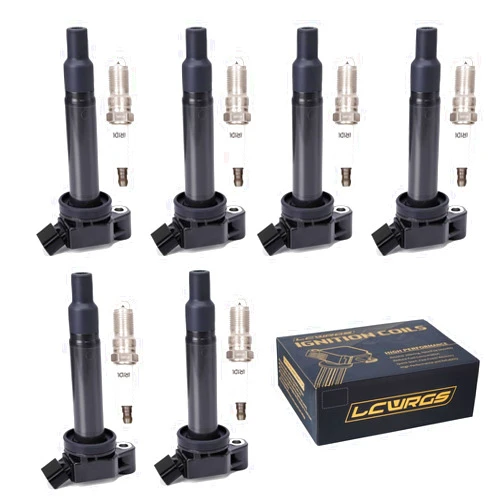 LCWRGS Set of 6 Ignition Coil Pack and Spark Plugs Fits for Lexus ES300 RX300 Toyota Avalon Camry Highlander Sienna 1999 2000 2001 2002 2003 2004 2005 2006 2007 Spark Plugs Coil Packs 3.0 V6 Replaces UF267