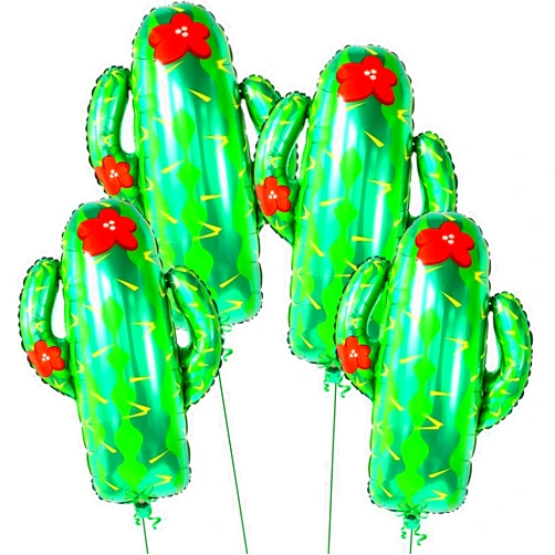KatchOn, Cactus Balloons for Cactus Decorations - Large 30 Inch, Pack of 4 | Cinco de Mayo Balloons, Fiesta Balloons for Cactus Party Decorations | Fiesta Party Decorations, Taco Tuesday Decorations