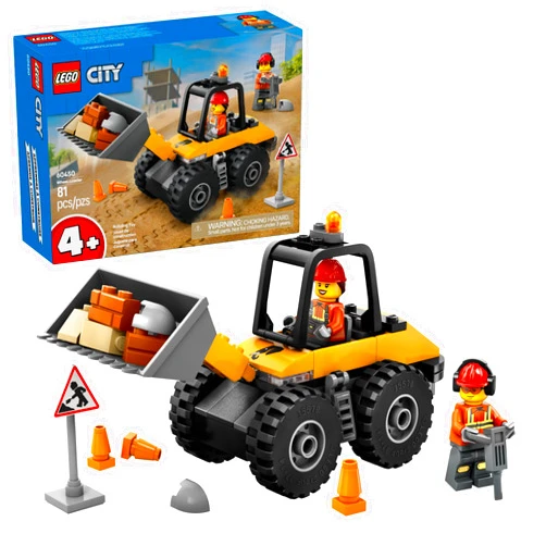 LEGO City Yellow Construction Wheel Loader Building Sensory Toy - Construction Vehicle Toy for Toddlers, Boys and Girls, Ages 4+ - Educational, Learning Gift Idea for Preschoolers - 60450