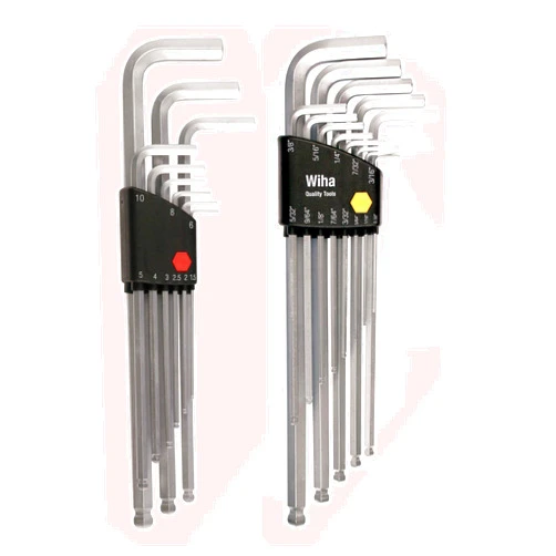 Wiha 66993 Inch and Metric Ball End Hex L-Key Sets, 2-Pack, Black