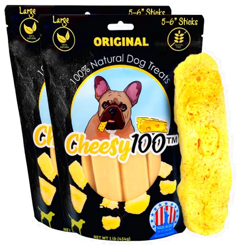 Cheesy100 Cheese Dog Chews|US-Crafted for Puppies & Medium Dog||2lb (16 pcs) Softer Natural Alternative to Himalayan Dog Chews & Yak Chews|Tastier Than Yak Cheese Himalayan Dog Chew