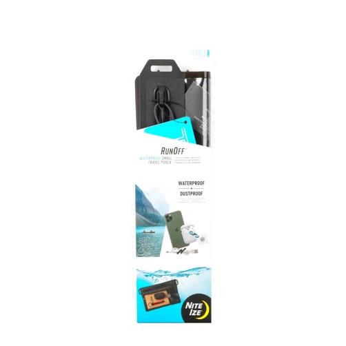 Nite Ize RunOff Waterproof Travel Pouch with TRU Zip - Dry Pouch for Phone & Travel Necessities - Touchscreen Friendly Waterproof Pouch with Reliable Zipper - Charcoal, Small