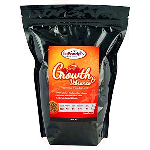 The Pond Guy Growth & Vibrance Fish Food for Show Quality Koi & Goldfish, Premium Protein Floating Pellets for Balanced Nutrition, 2 lbs