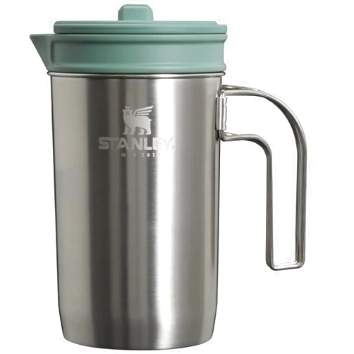 Stanley All In One French Press Coffee Maker 32 oz | 5 Minute Brew, 4 Hours Hot | Mesh Filter for Coffee Grounds | Insulated Stainless Steel French Press | BPA-Free | Stainless Steel Shale