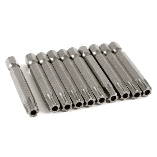 XMHF1/4- Inch Hex Shank Torx T40 S2 Steel Security Screwdriver Bit 50mm Long 10Pcs