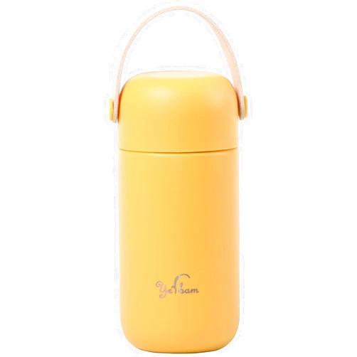 YERBAM 5.5oz Mini Tumbler Stainless Steel Vacuum Insulated Water Bottle Double Wall Thermos Flask Small Size BPA Free Leakproof (Yellow)