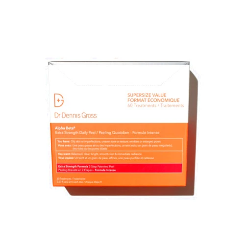 Dr Dennis Gross Dr. Dennis Gross Alpha Beta Extra Strength Daily Peel – 2-Step Exfoliating Pads for Enhanced Anti-Aging, Smoother Skin, and Radiant Complexion, 60 Treatments