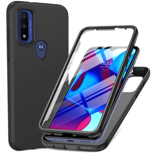 PUJUE for Motorola Moto-G Pure Phone Case: G Play 2023 | G Power 2022 Silicone Matte Case 360 Full Protection - Rugged Bumper Sturdy Shockproof Drop Protective TPU Cell Phone Cover Woman Men (Black)