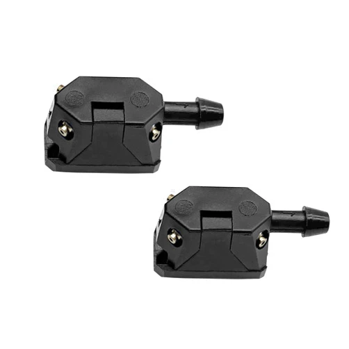 RBOKO 2 PCS Front Windshield Washer Nozzle Kit Sprayer Spurter Straight Pillar, 4 Holes Straight Column Water Spray Nozzle, Universal Windshield Washer Nozzle Arm Mounted Jets Nozzles.