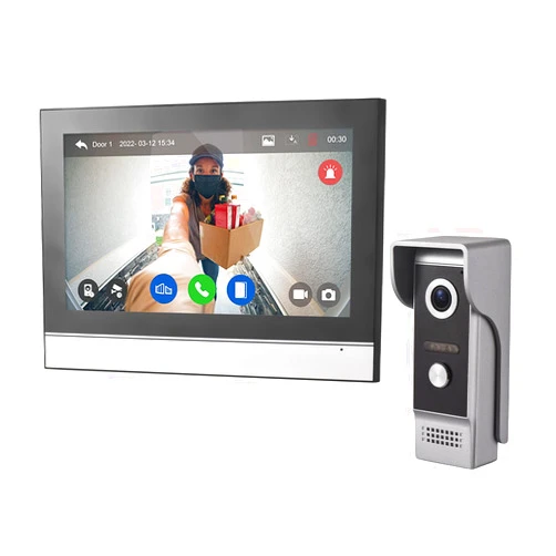 Swokely WiFi Video Intercom System, Video Doorbell Camera with Monitor Wireless,1080P IR & Night Vision Camera, 7 Inch Touch Screen Support TY APP, 2-Way Audio, Electronic Photo Frame, Waterproof