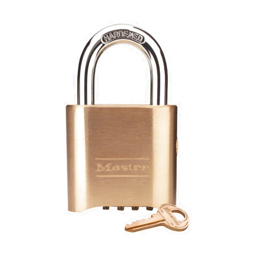 Master Lock Combination Padlock, Bottom, Brass