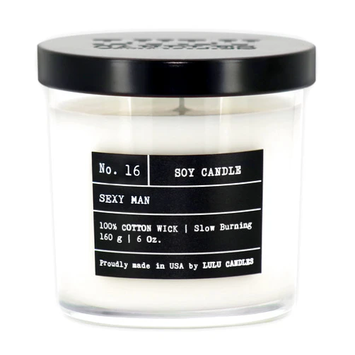 Lulu Candles | Sexy Man | Luxury Scented Soy Jar Candle | Hand Poured in The USA | Highly Scented & Long Lasting (6 Oz.)