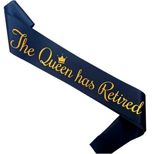 Magnusson's Garden The Queen Has Retired Sash, Retirement and Farewell Party Ideas, I'm Retired Sash, Retiree Gifts for Women, Retirement Party Decorations Black and Gold