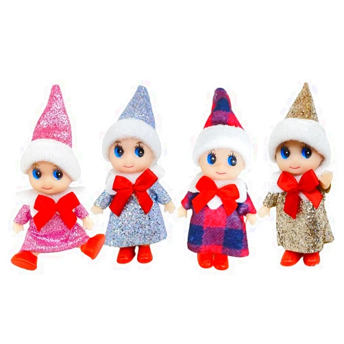 KERNFY BUNRUN 4 Pcs Tiny Baby Elf Doll | Christmas Miniature Elf Doll | Baby Elves Dolls Toys | Christmas New Year Decoration Gift and Advent Calendars Xmas Stocking Stuffers
