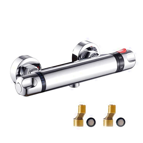 Librao Bathroom Thermostatic Shower Mixer Wall Mount Hot Cold Water Showering Faucet Temperature Control Valve