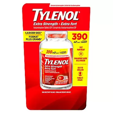 Tylenol Extra Strength eZ 390 tabs, 500mg Acetaminophen, Fast Pain Relief