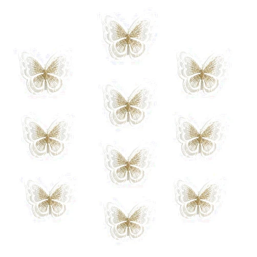 Jhesicx 10pcs Butterfly Lace Trim, 3D Double Organza Layers Sequins Patches Fabric Sewing Embroidery, for DIY Hair Clips,Hair Claw,Hair Chain Pin,Curtain Decoration,Cloth Patch,Gift Package (White)