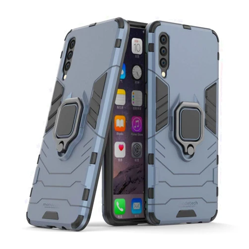 Mondetech for Samsung Galaxy A50s/A50 Case with Screen Protector, Slim Drop Protection with Ring Stand, Magnetic Holder Compatible, 9H Tempered Glass Screen Film, Outdoor Shockproof Cover, Blue