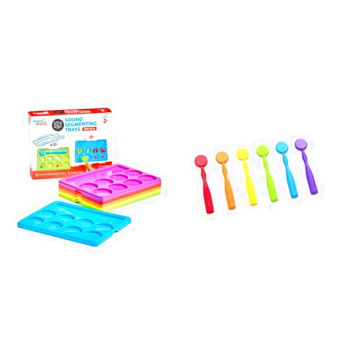 By hand2mind hand2mind Little Minds at Work Sound Segmenting Trays + Magnetic Wands for Early Literacy and Science Exploration (Set of 6)
