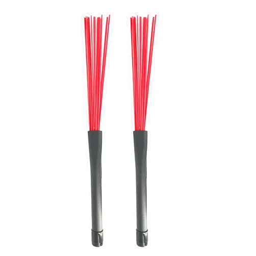 Bestvisse 2Pcs Percussion Brushes Professional Nylon Wire Brush Wire Drum Stick Brush Drum Brushes Snare Brush Jazzes Drum Brushes