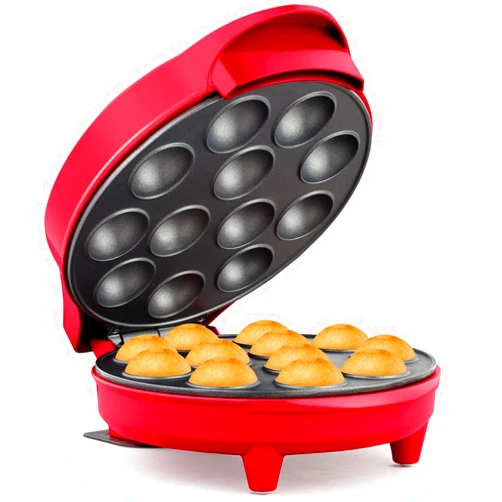 Holstein Housewares Cake Pop Maker, Red - Makes 12 Cake Pops, Non-Stick Coating, Perfect for Birthday and Holiday Parties