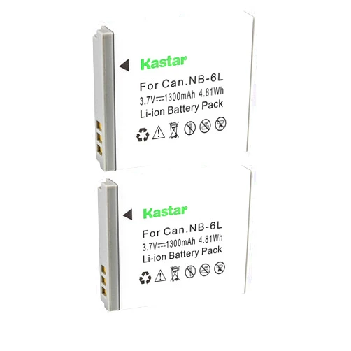 Kastar NB-6L Battery (2-Pack) for Canon PowerShot D10, D20, ELPH 500 HS, S90, S95, S120, SD770, SD980, SD1200, SD1300, SD3500, SD4000, SX170, SX240, SX260, SX270, SX280, SX500, SX510, SX600, SX701 HS