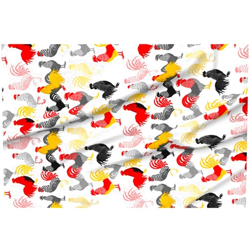 Spoonflower Fabric - Chooks Chickens Tea Farm Animals Kitchen Print Printed on Petal Signature Cotton Fabric by The Yard - Sewing Quilting Apparel Crafts Decor