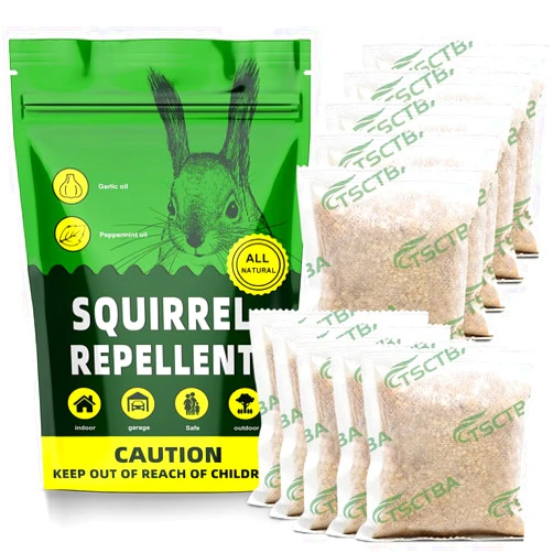 XLCKODY Squirrel Repellent Outdoor, Chipmunk Repellent Outdoor, Squirrel Repellent Indoor, Chipmunk Deterrent, Natural Squirrel Deterrent, Safe for Gardens/Attics/Cars/Bird Feeders- 10Pouches