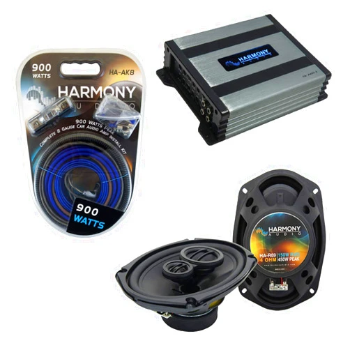 Harmony Audio HA-A400.4 Amp Bundle HA-R69 Speakers Compatible with Dodge Truck 1974-1983 Factory Speaker Replacement