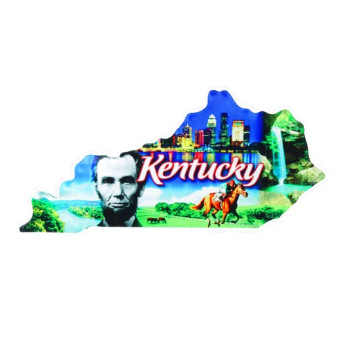 Mad Mags Acrylic Kentucky Magnet – The Bluegrass State, Collectible Souvenir, 4 x 2 Inches