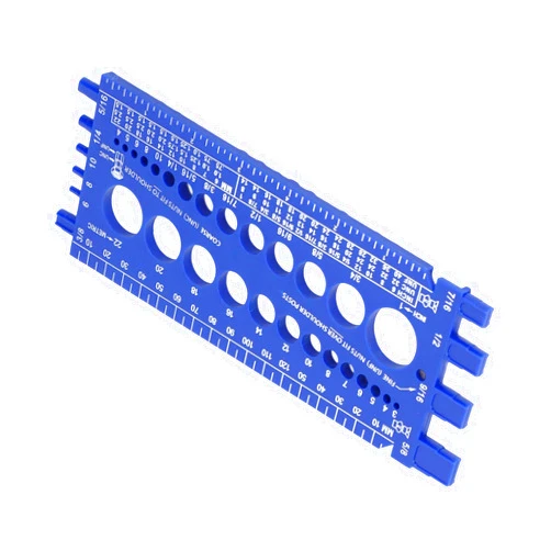 ZJchao Nut Bolt Thread Gauge Checker M3 M22 Metric #4 3/4 Imperial Sizes Bolt Nut Identifier Gauge Workshop Must Have Metric Bolts Screws Sizing Tool (Blue)