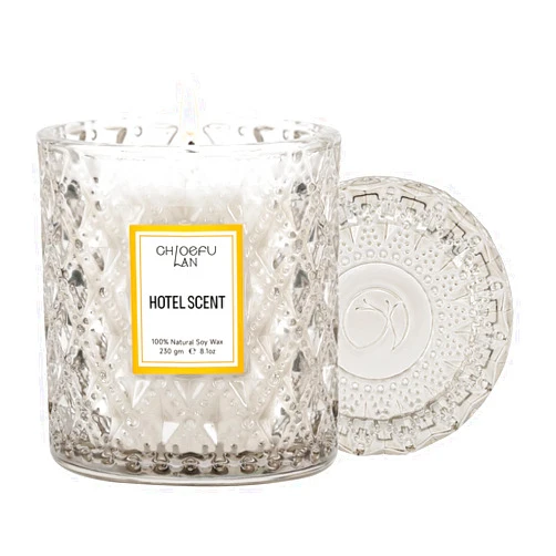 Chloefu LAN Hotel Scented Candle Natural Essential Oil, Luxury Scented Soy Jar Candle Gifts, Highly Scented, 8.1oz, Unique Blend to Promote Sleep & Relieve Stress