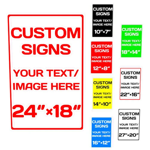 Repaly Personalized Signs, Aluminum Weatherproof Metal Sign Multiple Sizes Custom Personalized Text And Picture, Hazard Sign, Garden Sign, Custom Door Sign, Customised Business Signs