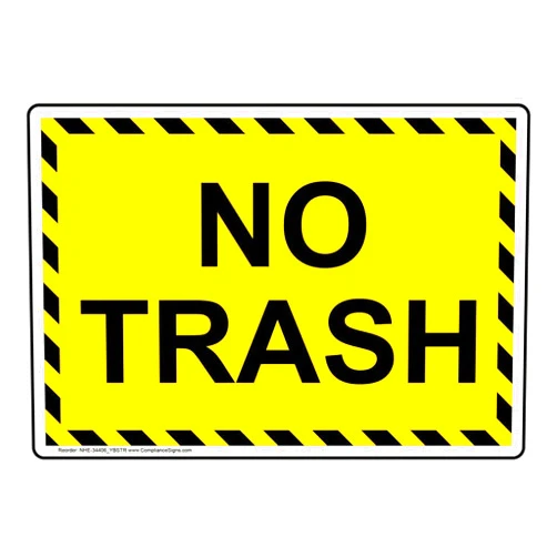 ComplianceSigns.com No Trash Safety Sign, 10x7 inch Plastic for Recycling/Trash/Conserve