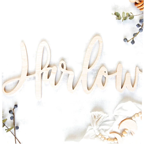 Adoren Custom Name Sign for Nursery or Kids Rooms - Unpainted Quick Ship Option - Ships In 2 Business Days! - Multiple Sizes & Fonts Available