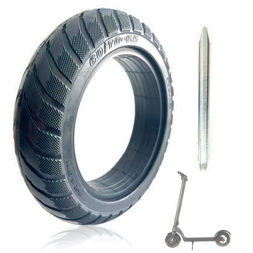 HXYCNNA 60/70-6.5 Scooter Solid Tire, 10x2.5 Electric Scooter Wheels, 10 Inch Tubeless Solid Tire Replacement Fit for Segway Ninebot Max G30LP G30 Zero 10X Electric Scooter