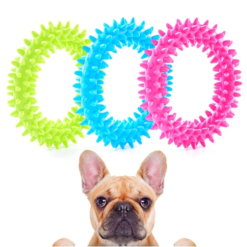 Hurray 3 Pack Puppy Teething Chew Toys for Relieve Itching and Clean Teeth - Dog Toys for Small Dogs, Puppies Dog Teething Toys - Size Small, Pet Supplies Rubber Dental Chew Toy - Up to 15 lbs