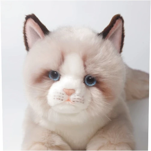 CU-MATE 20 Inch- Gray Ragdoll Cat Plush Stuffed Animal Toys -Realistic Ann Baker Cat Handmade Plush Pet Present Gift with Box