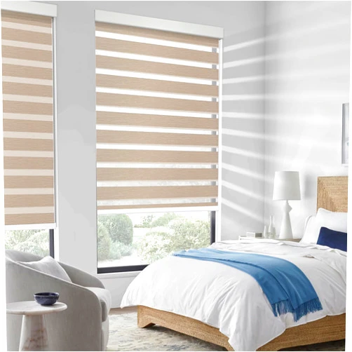 COOLWINDS Motorized Zebra Blinds for Windows Cordless Electric Curtains with Remote Control Blackout Shades Custom Smart Blinds Compatible with Alexa Google Home(Roomdarking Caramel,Customize)