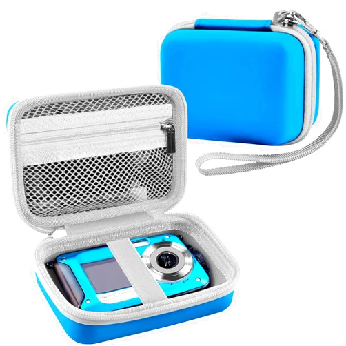 Leayjeen Underwater Camera Case Compatible with YISENCE/Trsunow/HICSHON/Yifecial/QUNVAL 11FT Waterproof Camera，Selfie Underwater Camera, Waterproof Floatable Digital Camera-Blue(Case Only)