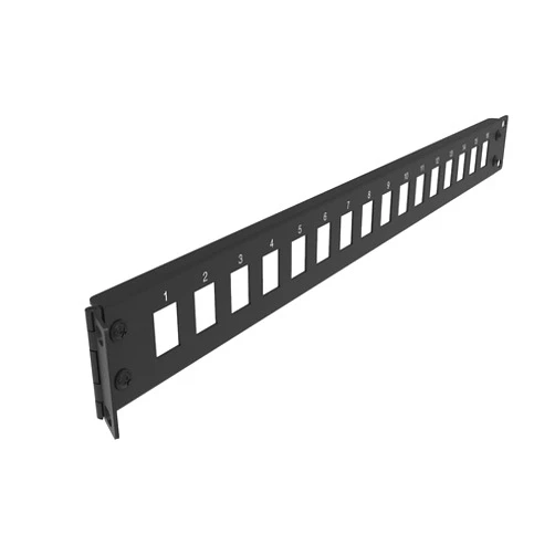 Jingchengmei 16-Port 1U Hinged Blank Patch Panel for Keystone Jack Cat.6 or Cat.5E, 19