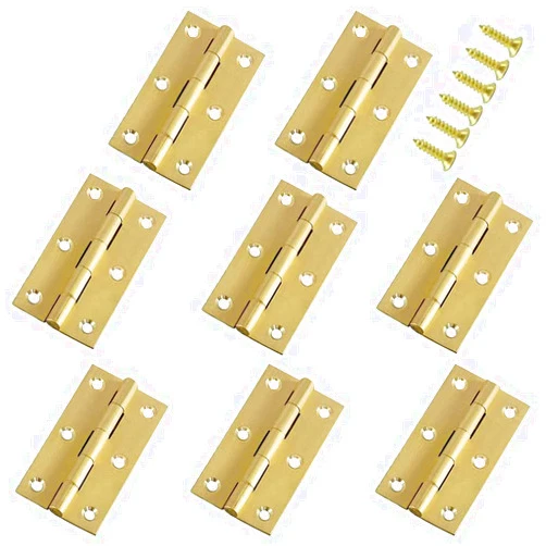 Jinyuanchao Mini Solid Brass Hinges Cabinet Drawer Butt Hinges for Jewelry Chest Wood Box,1/1.5/2.5Inch,Butt Hinges,8PCS (1.5Inch)