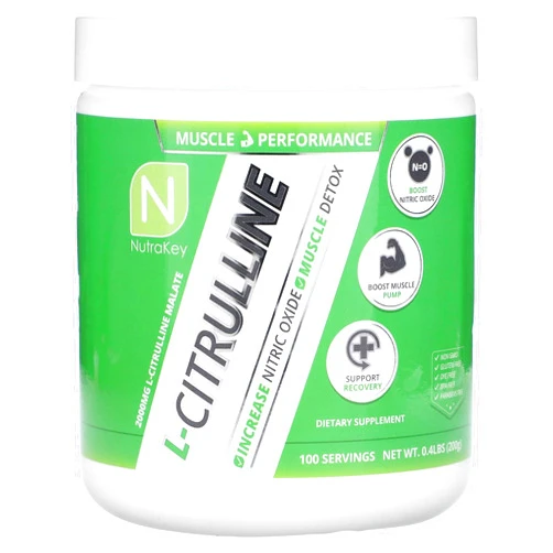 Nutrakey L Citrulline Malate Powder - Nitric Oxide Supplement Booster for Muscle Performance and Recovery, 200g