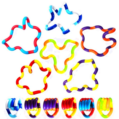Generic Tangles Sensory Fidget Toys - 6PCS Multicolor Twisty Fidget Toys for Adults,Boys,Girls for Relaxation,Anxiety Stress Relief,Decompression-Squeeze, Twist, Chain Spinner Alternative Gift (6PCS)