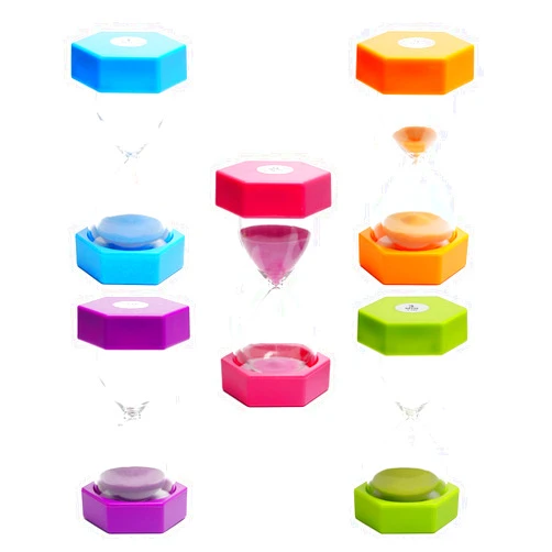 SANDTIMER 5 PcsColorful Hourglass, Sand Timers, Acrylic Hourglass Timer, Kitchen Timer,1/3/5/10/30 Minutes Sandglass for Classroom, Home, Kitchen, Office Decoration
