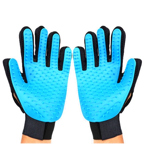 VingaHouse Pet Beauty Gloves, A Pair of Brush Removal Gloves, Brush Removal Efficient Pet Hair Removal Gloves, Cat and Dog Left and Right Hand Hair Removal Tools(Sky Blue)